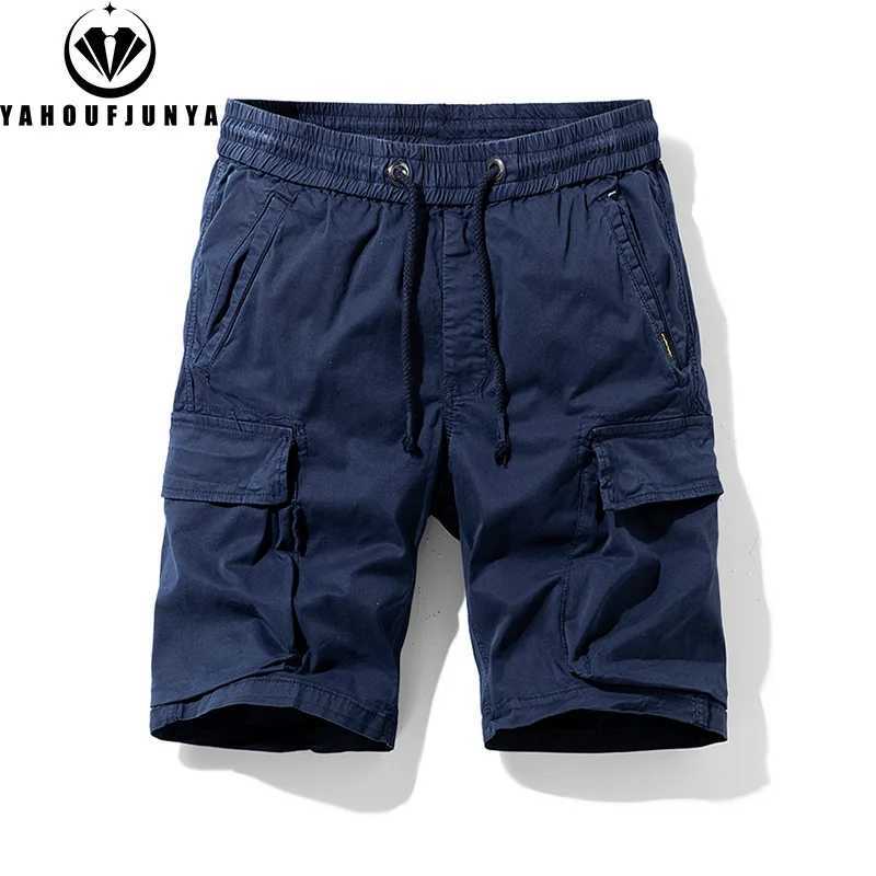 2025 New Mens Summer Casual Pull up Cargo Shorts Mens Button Cotton Soft Fashion Shorts Mens Top W250319