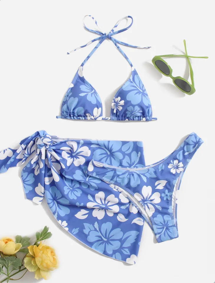 European and American sexy swimsuit bikini three piece set 250319