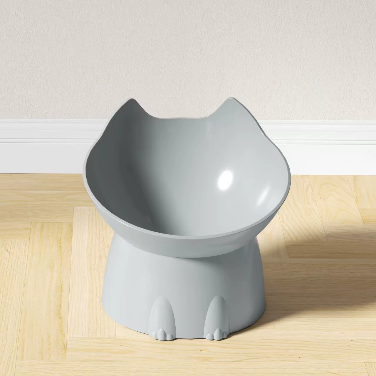 Nordic style pet cervical protection, dog high footed bowl, anti knock plastic slanted mouth cat food bowl