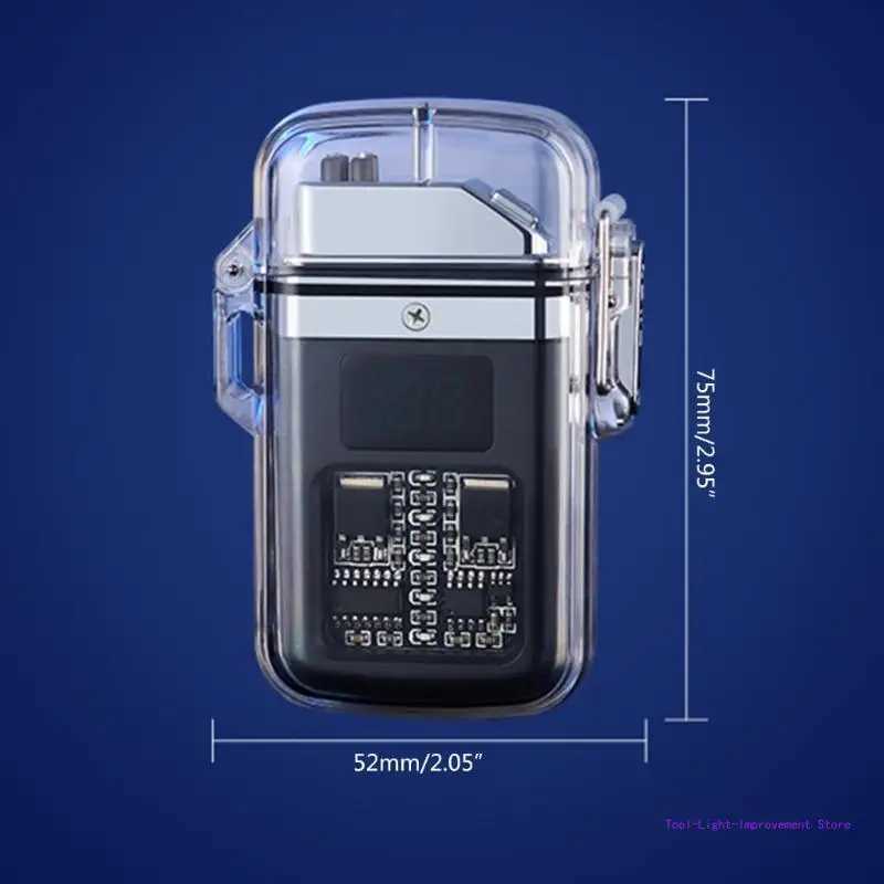 C63E Electric Dual Waterproof USB Rechargeable Lighters for Outdoor Traveling Camping Hiking PortableC250319