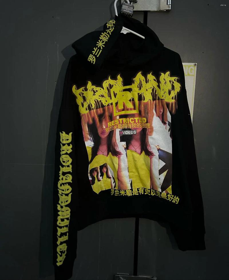 Men's Hoodies Color Blocking Streetwear Style Printed Pattern Pullovers Oversizeds Casual Niche Fashion Couple Sweatshirts Y2k