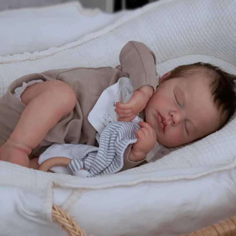 19 inch full-size silicone vinyl regenerated doll for boys Loulou newborn baby size doll 3D skin visible veins high-quality collectible art doll W2503