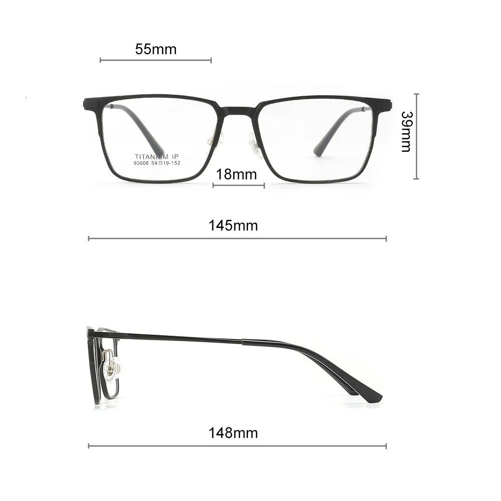 3 In 1 Pure Full Rim Square Men Glasses Frame With Polarized Clip On Sunglasses And Night Vision Women Eyewear 93006 250228