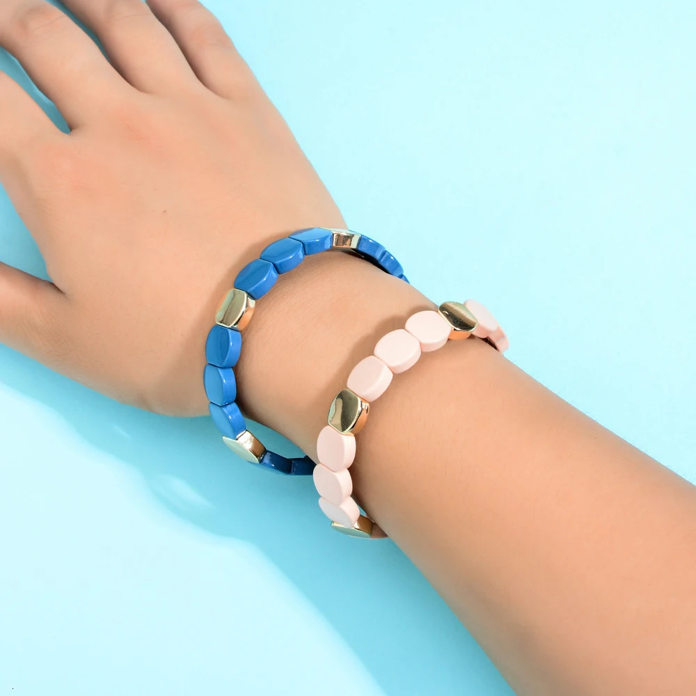ZMZY Bohemian Geometric Womens Beaded Enamel Stretch Bracelet Femme Boho Pulseira Bransoletki Damskie Bracelet Jewelry Gift 250320