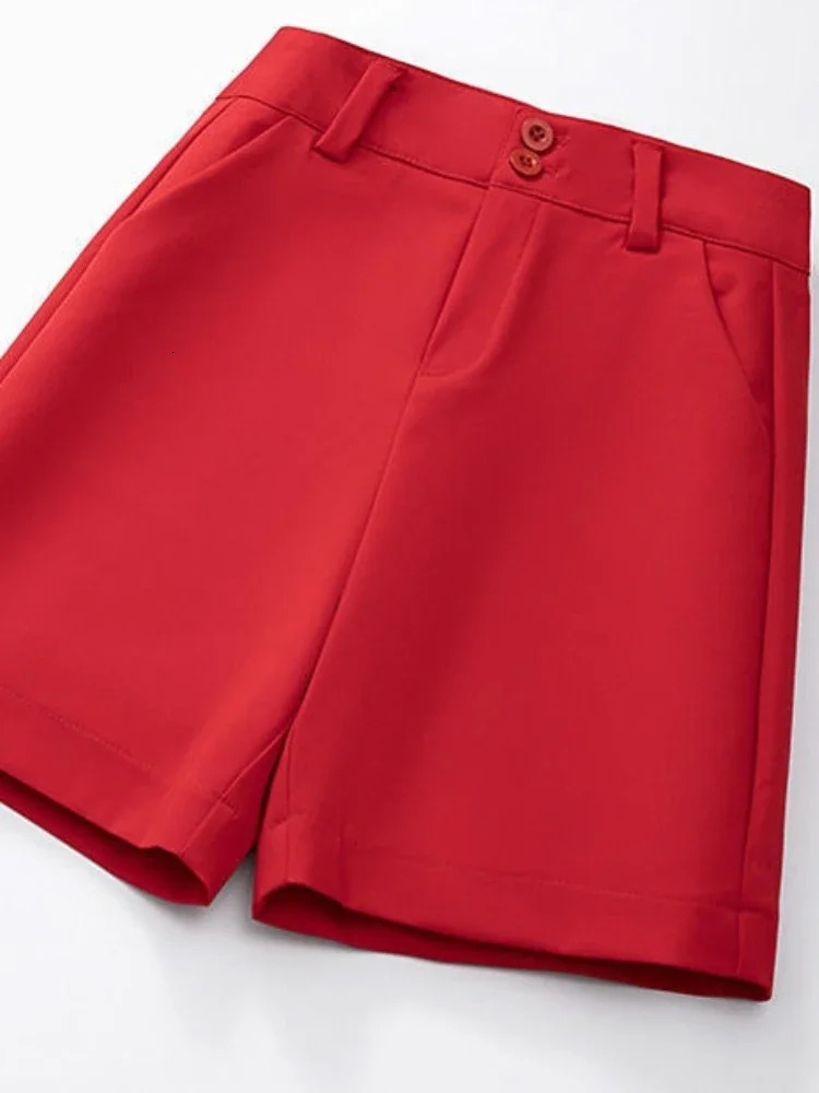 Womens Summer Shorts High Waisted Loose Solid Shorts for Women Casual Cotton Linen Fashion Orange Female Shorts 250320