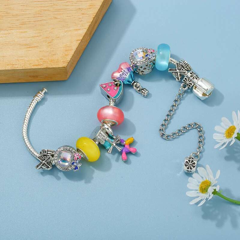 Romantic Travel Seriess Charm Bracelet Windmill Watermelon Beads Bracelet For Women Jewelry Gift Wholesale Dropshipping