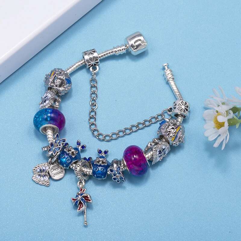 Dolphin Windmill Pendant Charm Bracelets Fits DIY Brand Bracelet Bangles For Women Men Kids Bijoux Pulseras Jewelry Gift