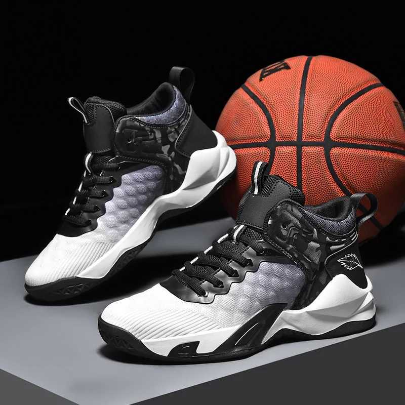 Basketball Shoes Men High-top Comfortable Field Training Outdoor Sports Trendy Sneakers Men New Leather Basketball Boots MenW250320