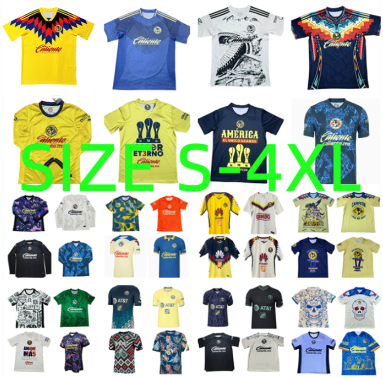 2024 2025 2026 Liga MX Club America Soccer Jerseys 19 20 21 22 23 24 25 26 R.MARTINEZ D.VALDES G.OCHOA GIOVANI F.VINAS FIDALGO home away training football shirt Long sleeves