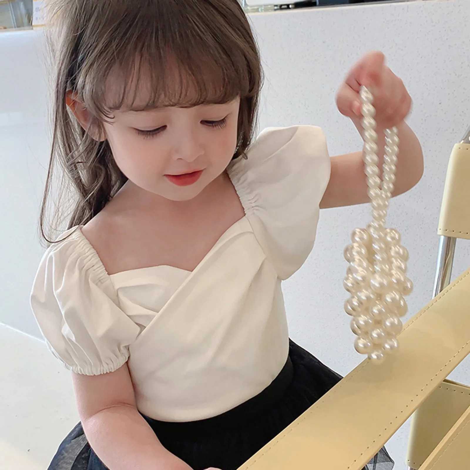 Children Sleeve T Shirt Summer Vintage Girls Top 3 8 Years Old Childrens Clothing 2t Long Sleeve Shirts Girls PackT250320