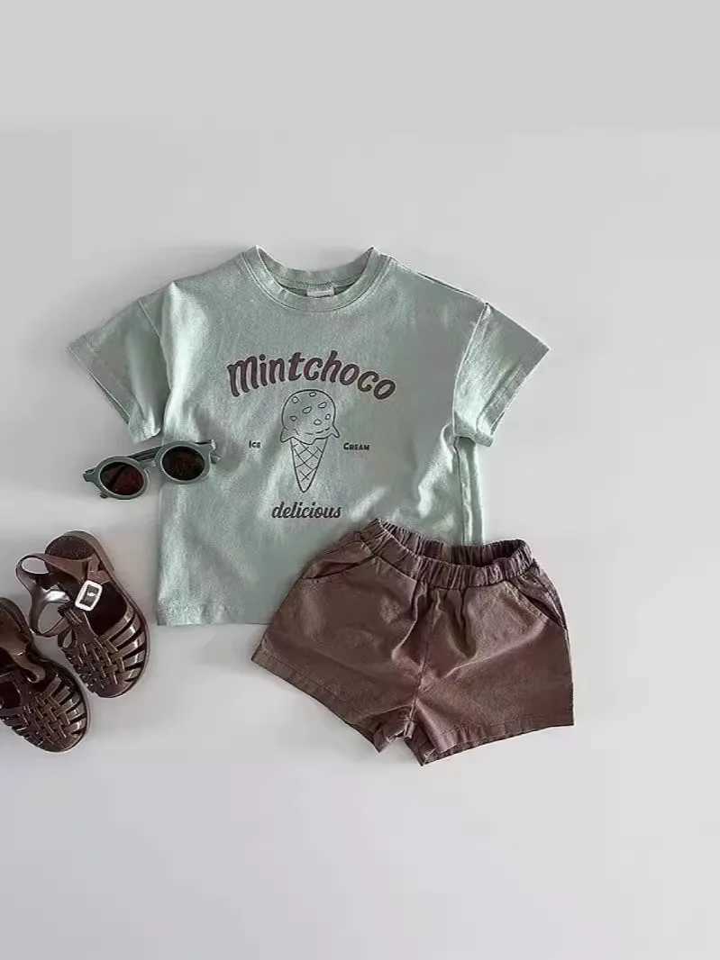 Summer New Baby Short Sleeve T Shirts Cute Cartoon Print Infant Boy Girl Breathable Casual Tees Cotton Toddler Versatile TopsT250320