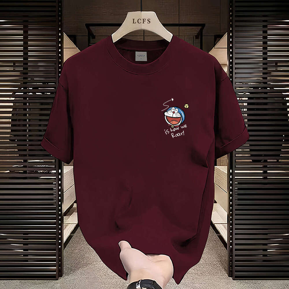 2024 Summer New Colorful Cartoon Printing Fashionable Style Versatile Men's Casual Short sleeved T-shirt Trendy
