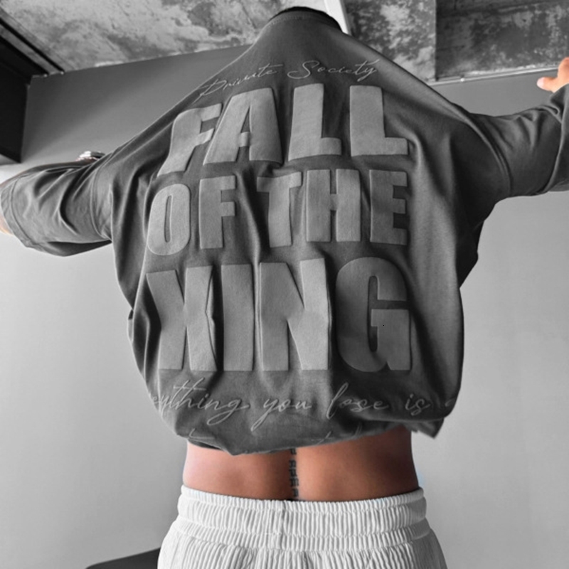 Retro letter printed mens Tshirt for spring and summer casual Oneck short sleeved street wear hiphop loose latte art 250319Z