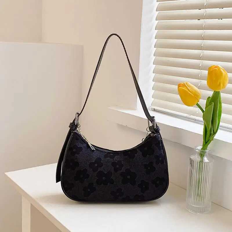 Floral patterned shoulder bag fashion chain decorative handbag womens cross shaped wallet Y250319