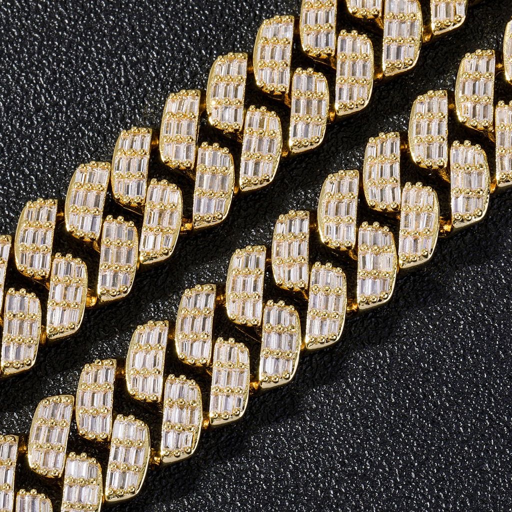 Personalized Hip Hop Cubic Zirconia Necklace Featuring VVS Grade Moissanite Stones & 20mm Cuban Link Chain