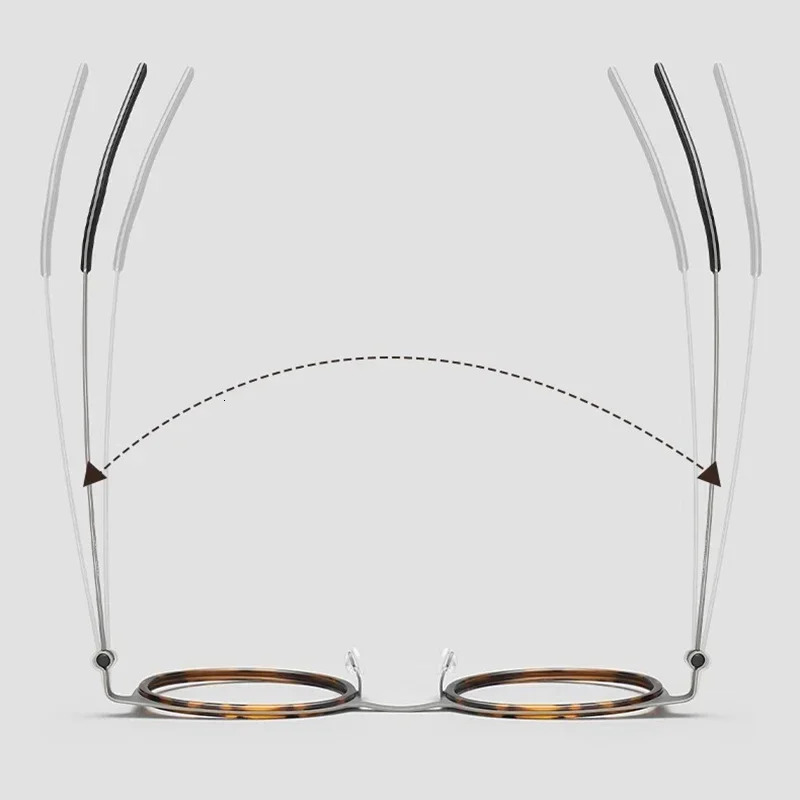 MJIEDR Pure Glasses Frame for Men Metal Vintage Round Prescription Eyewear Myopia Optical Eyeglasses Spectacle 250228