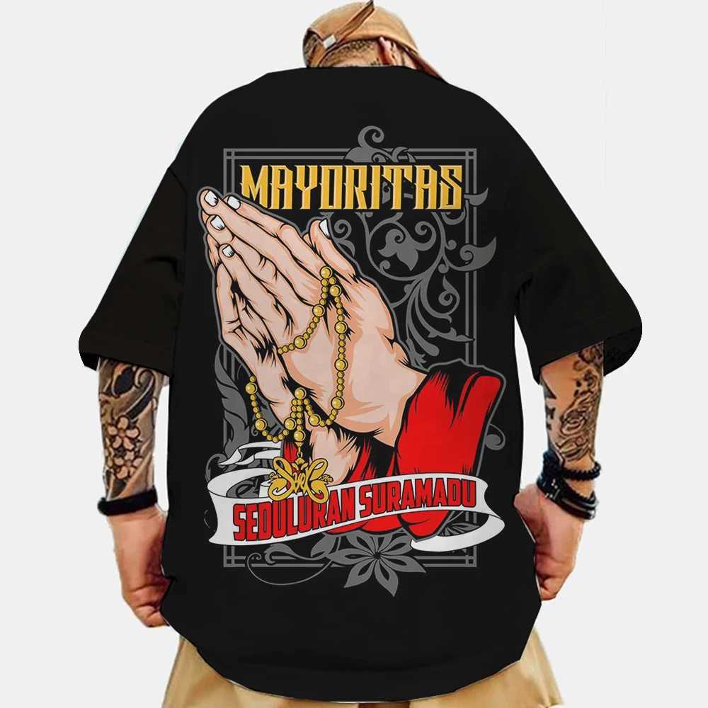 Fashionable mens T-shirt letter printing fashionable mens cotton T-shirt street Harajuku loose and ultra-fine short sleeved waist circumference T-shir