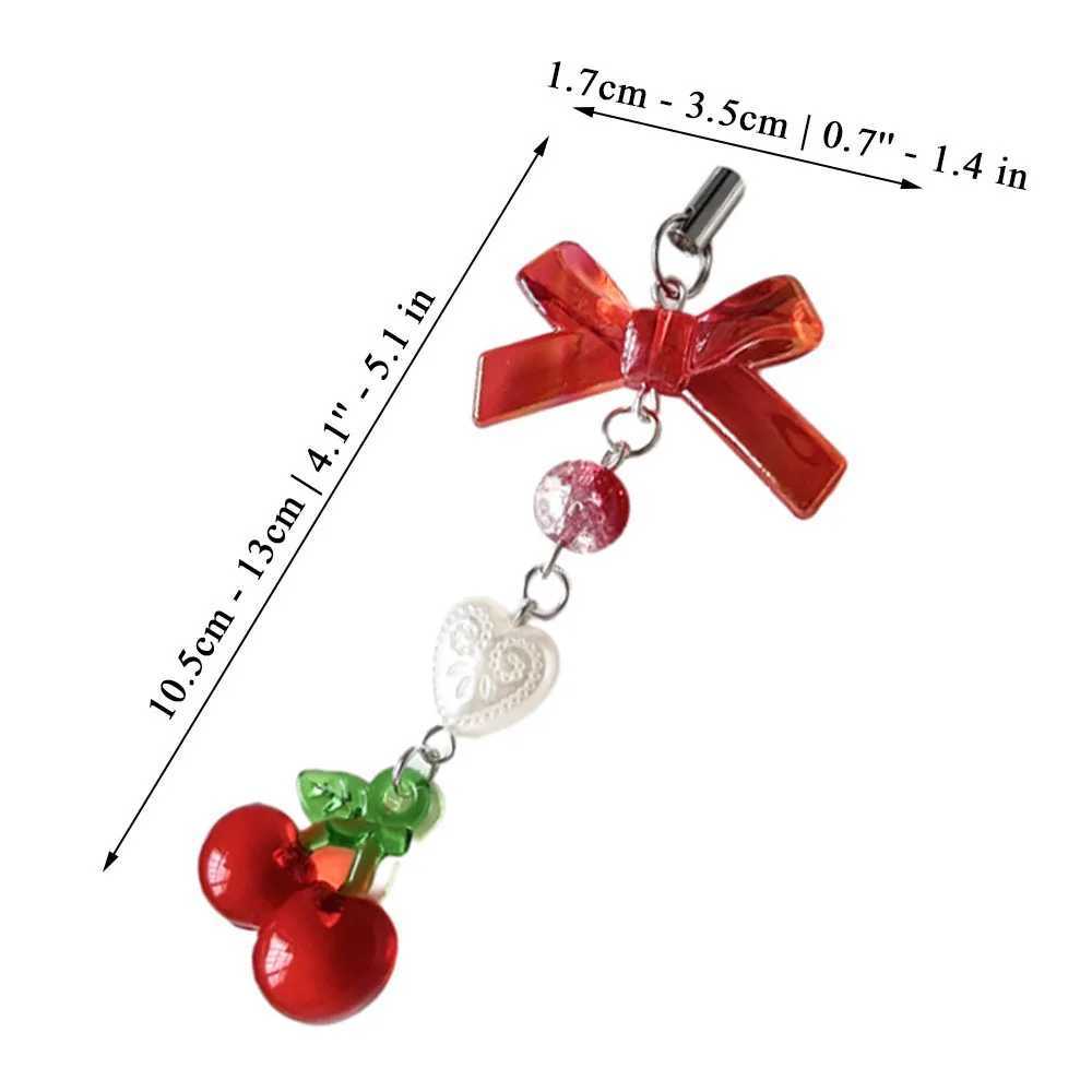 Pink Cherry Strawberry Phone with Charm Courtyard Keychain Girl Landmine Style Bag Camera Pendant Phone CaseXJ250319
