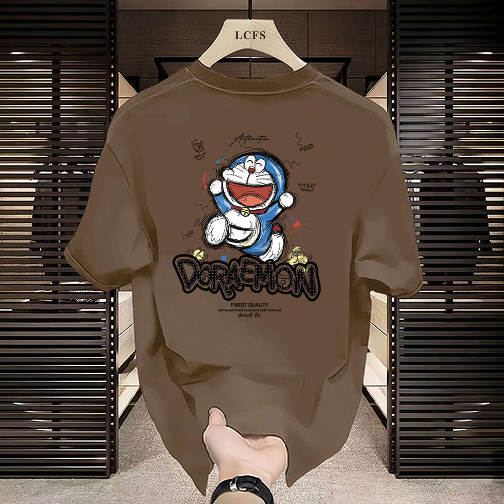 2024 Summer New Colorful Cartoon Printing Fashionable Style Versatile Men's Casual Short sleeved T-shirt Trendy
