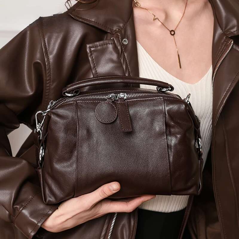 Natural Cow Genuine Leather Shoulder Bags Women Cowhide Bag Lady Soft Design Female Handbag For Ladies High Quality