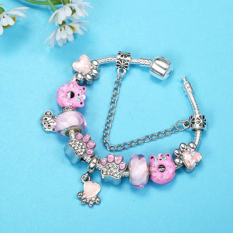 Silver Color High-Quality Crystal Dog Paw Charm Bracelet Fits Bracelets Bangles For Women Girlfriend Jewelry Gift Special Offer