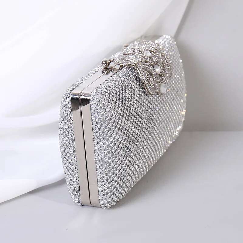 Rhie Evening Bags Women Clutch For Party/Banquet/Night Clutches And Purse Gold Sier Black Shoulder Bag With Chain