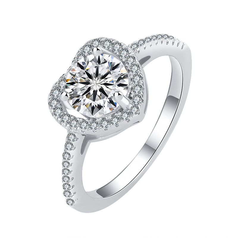 pass dia tester 3CT VVS1 D color moissanite rings designer for women sterling sier love girl wedding engagement ring jewelry woman gift with box Free 