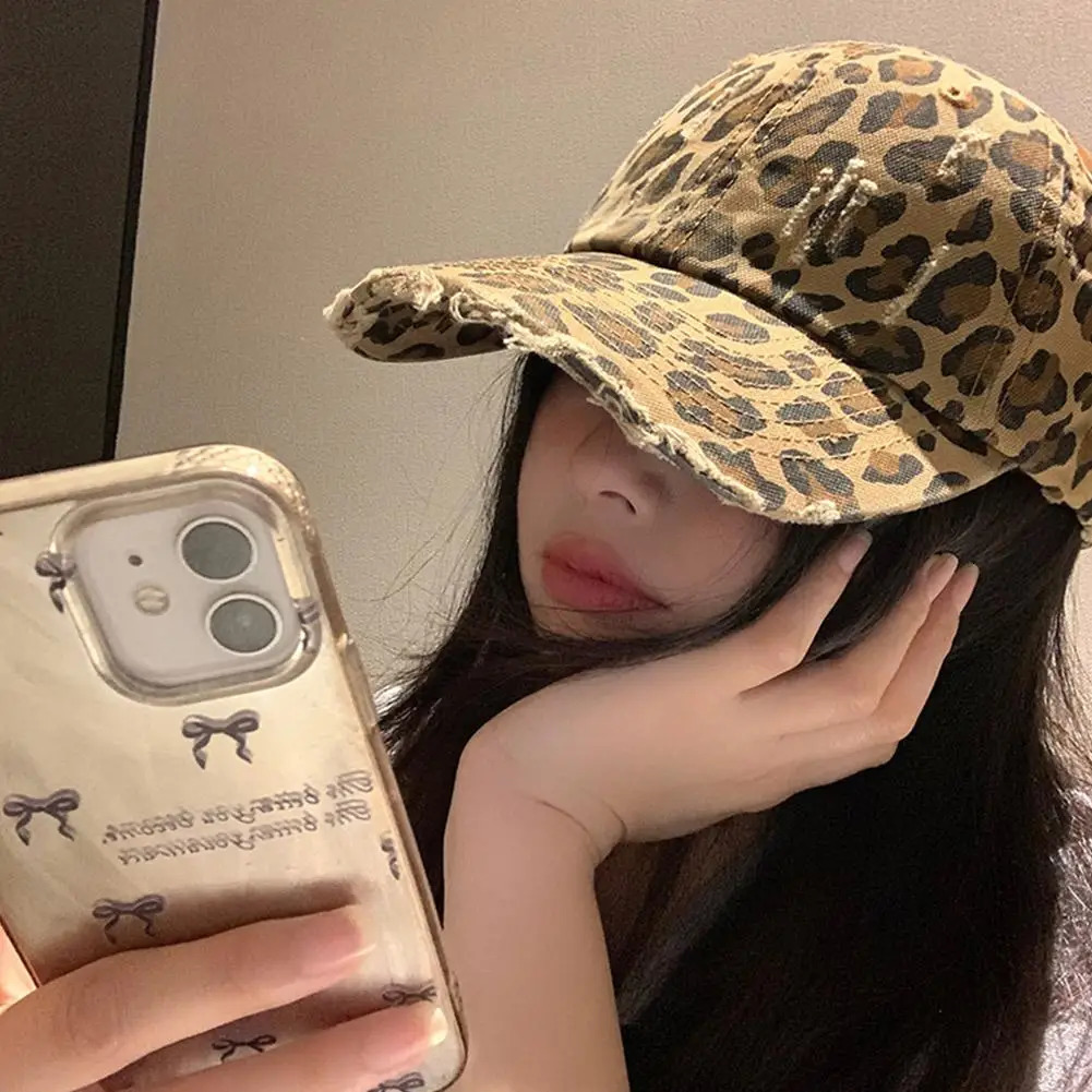 Unisex Leopard Print Baseball Caps Spring Autumn Outdoor Adjustable Casual Hats Sunscreen Hat Outdoor Sport Hats Accessories 250320