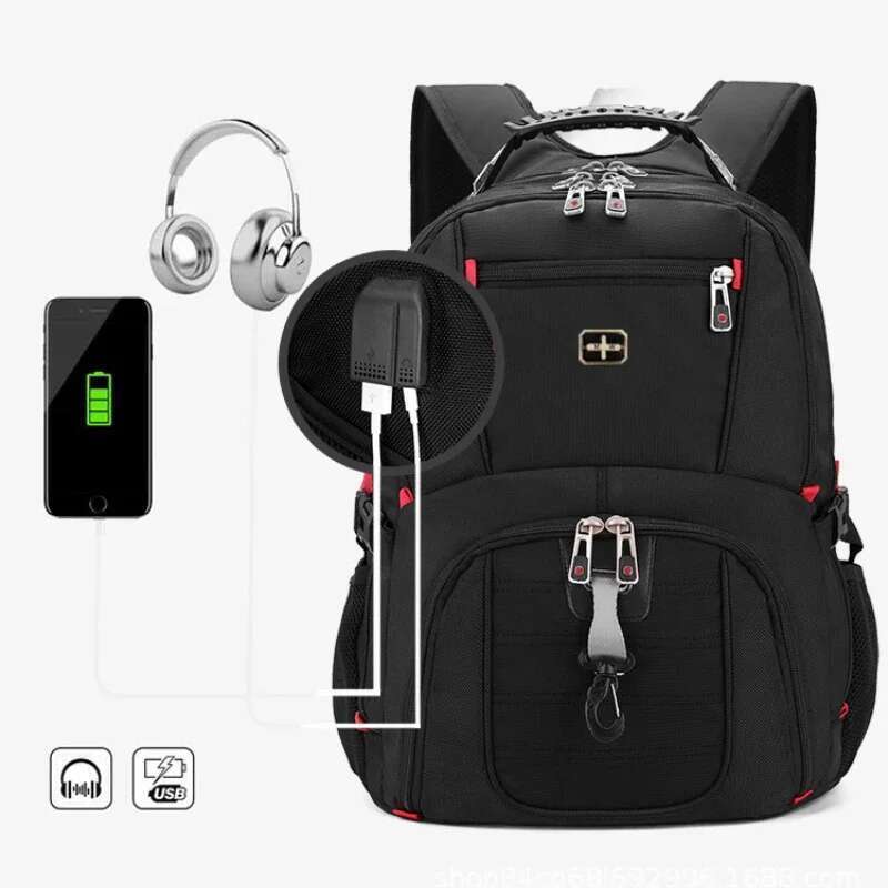 New multi-function simple shoulder men's business backpack large capacity travel bag 17inch students schoolbag