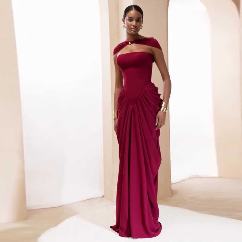 Splicing mid length dress for women, slim fit and slimming, summer backless dress, long skirt 250315