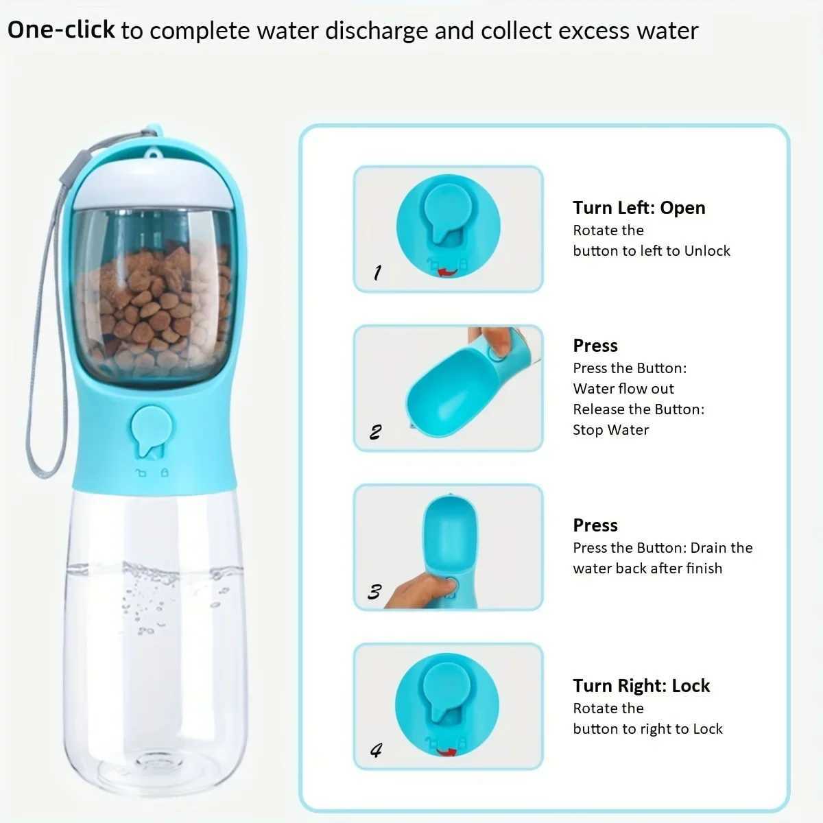 Portable dog and cat water bottle with storage containers for food and water used for feeding small dogs and pets outdoor travel pet beverage bowls Y2