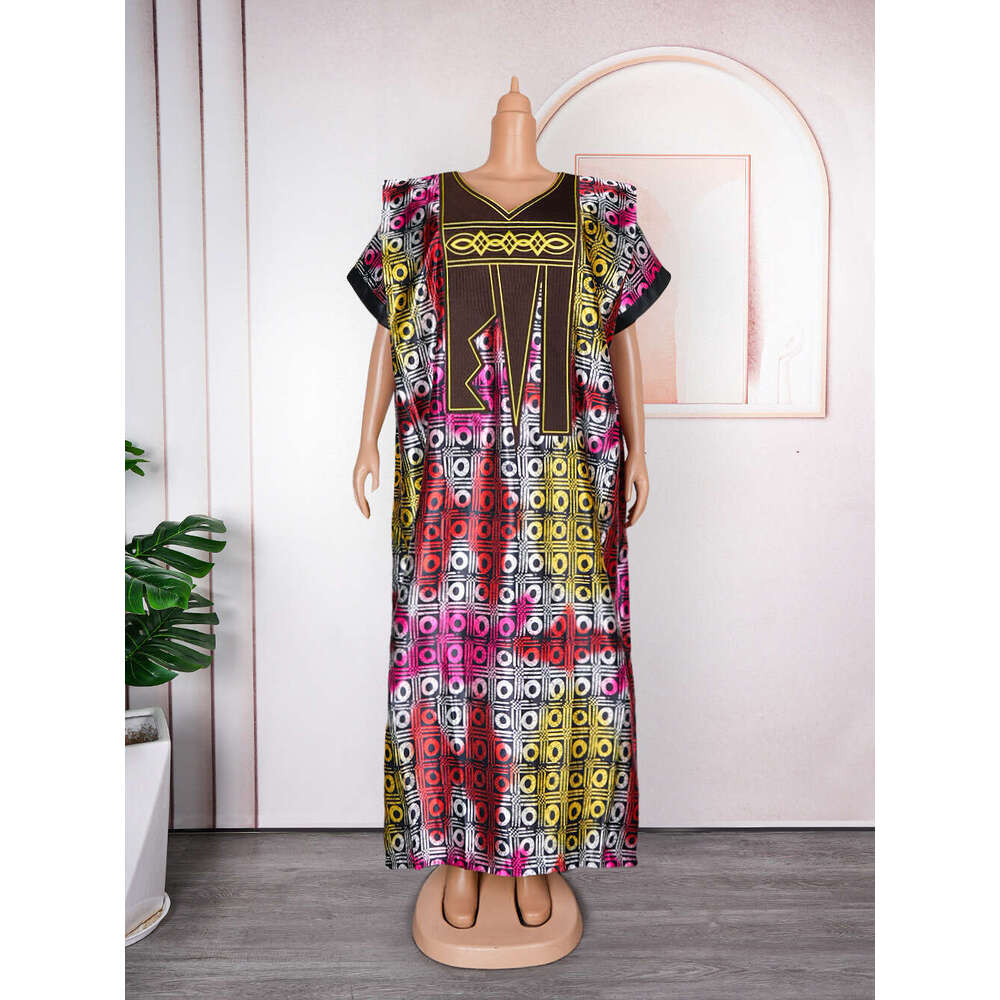 Large Size Long Skirt, New Women's Printed Dress, And Embroidered Muslim Robe