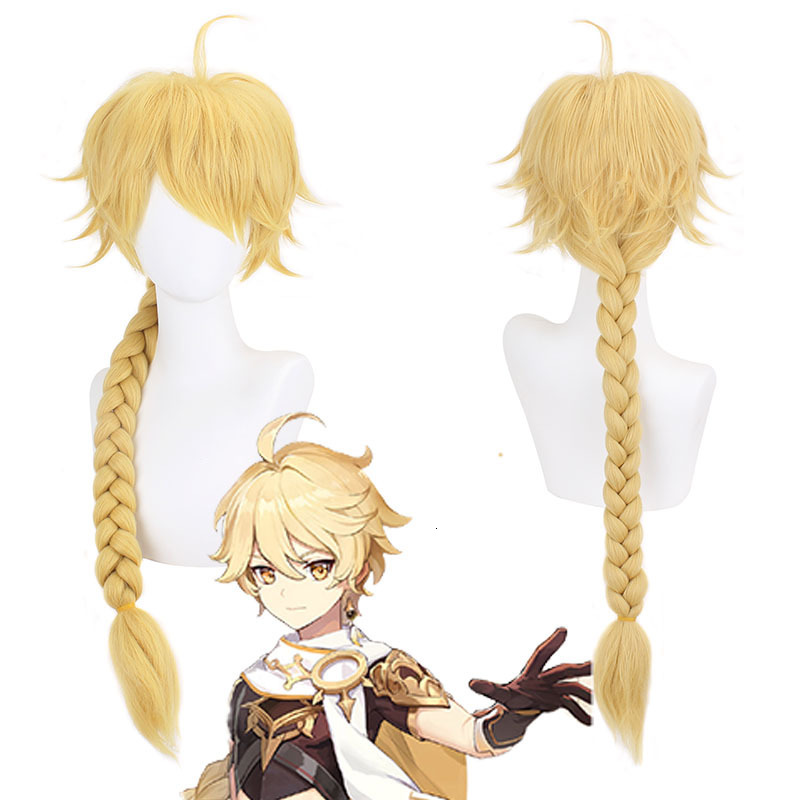 Kano Original Sky Leading Role Traveler Game Character Light Gold Pony Tail Braid Cosplay Wig