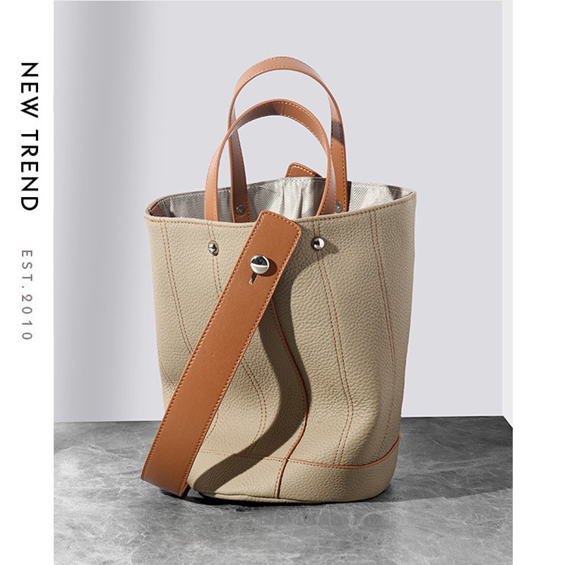 Water Spring Summer New Item Niche High End Leather Women S Bag Light Luxury Brand Single Shoulder Crossbody Water Bucket Bag Shoulder Bags