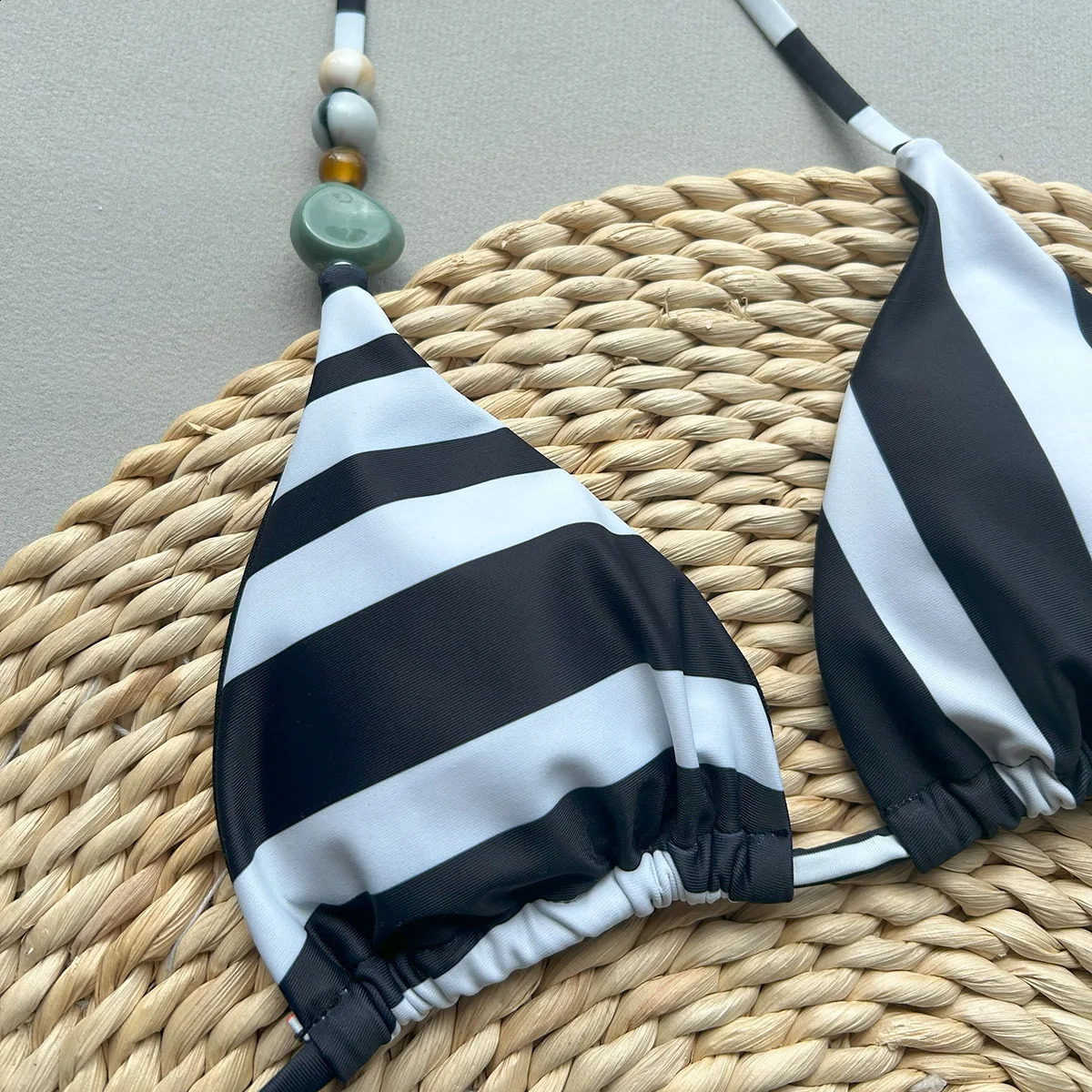 Sexy Striped Bikini Sets Summer Padded Bra and Thong Bathing Suit Womens Swimming Suit Biquinis Two Pieces Suit Beachwear 250319
