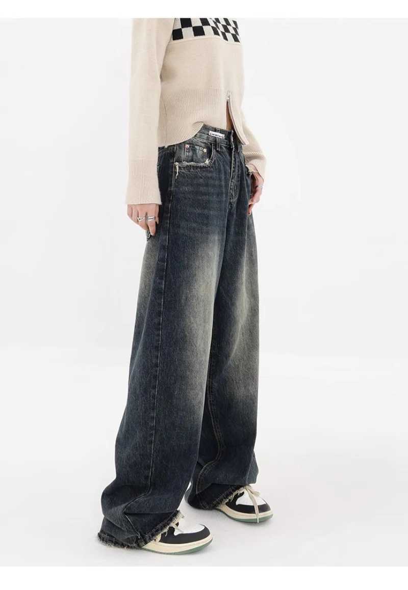 Harajuku Y2K loose jeans womens streetwear retro fashion high waisted pants high street loose wide leg jeans womenT250319
