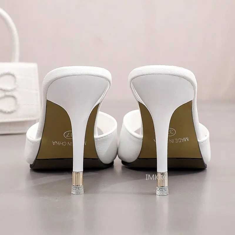 2021 Sexy Summer Thin High Heels Sandals Lady Pumps ics Slip On Shoes Women White Pink Wedding Party ShoesC250319
