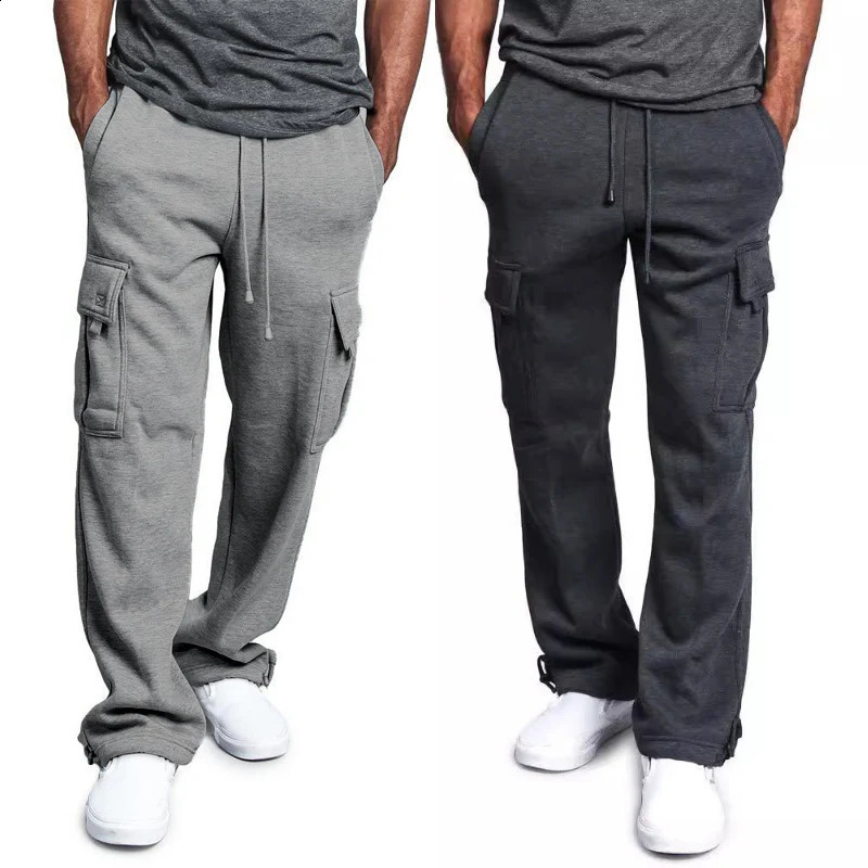 2piece cargo sports pants mens overalls casual fashionable multi pocket loose suitable for jogging 250317