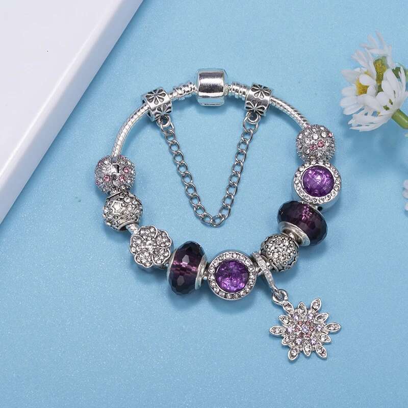 High-Quality Classical Snowflake Charm Bracelet With DIY Brand Bracelets Bangles For Women Men Girl Jewelry Gift Dropshipping