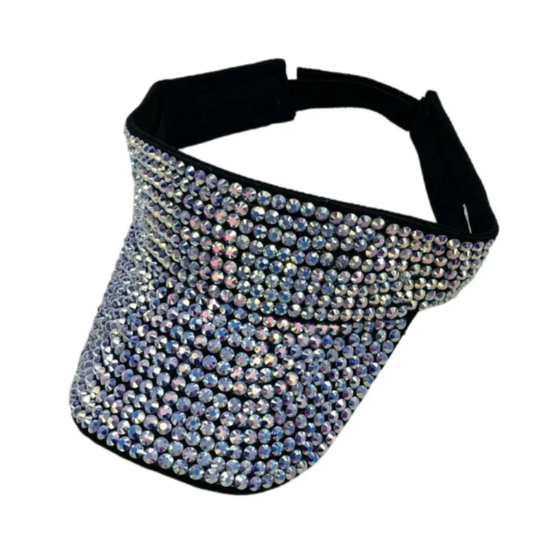 Wide Brim Visor Hat Sunshade Empty Top Summer Hat for Rhinestone for Sun Protect 250320