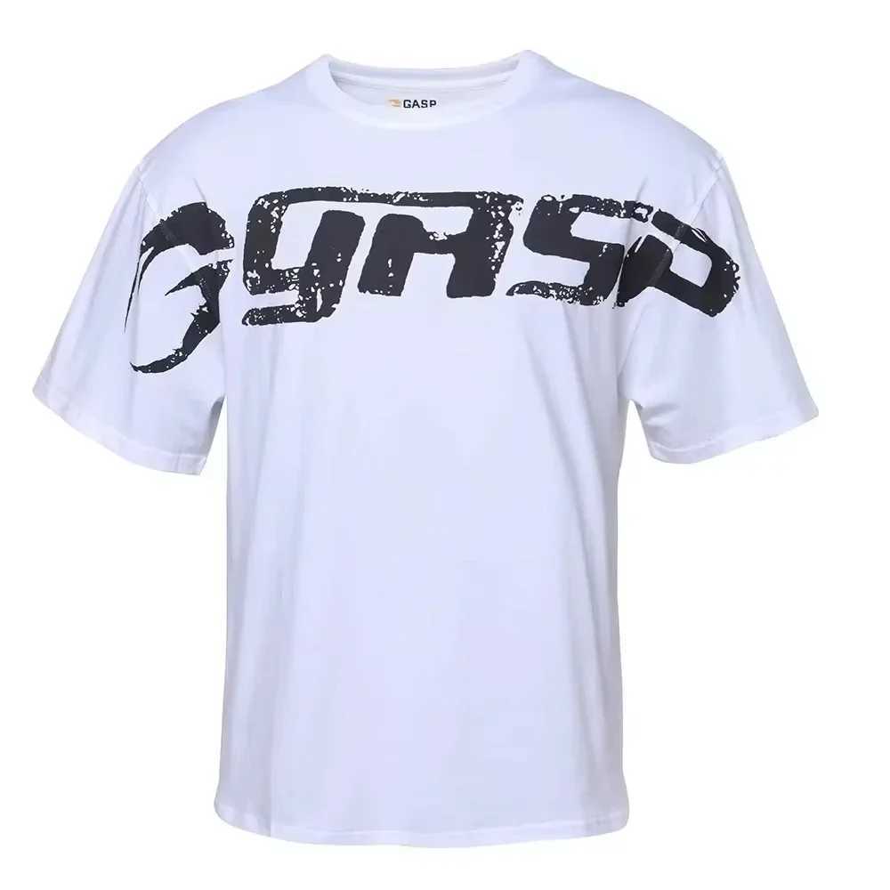 GASP short sleeved muscle brothers summer sports T-shirt mens loose top training bodybuilding fitness outdoor sportswearT250319