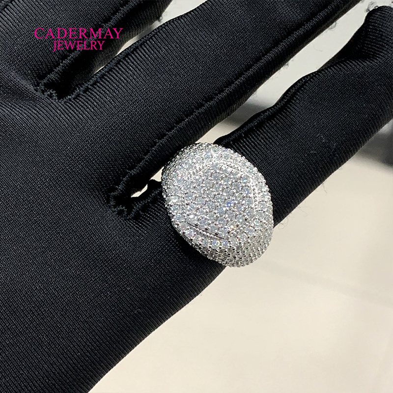 Hiphop Jewelry 925 Silver VVS Moissanite Ring Custom Made Iced Out Round Shape Moissanite Championship Ring Pinky Ring Men