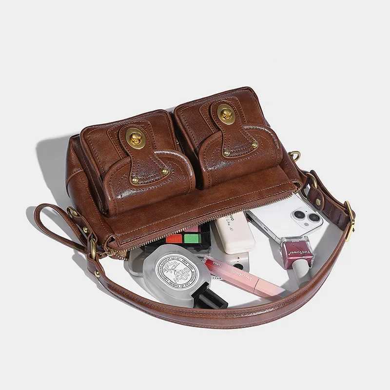 Korean style fashion Versatile womens handbag retro niche design sexy shoulder bag Y250319