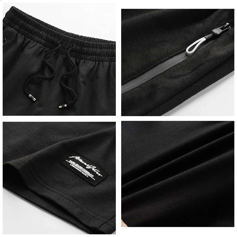 Summer Cotton Casual Shorts Men High Quality Fashion Print Short Pants Side Pockets Zip Outdoor Running Loose 250319