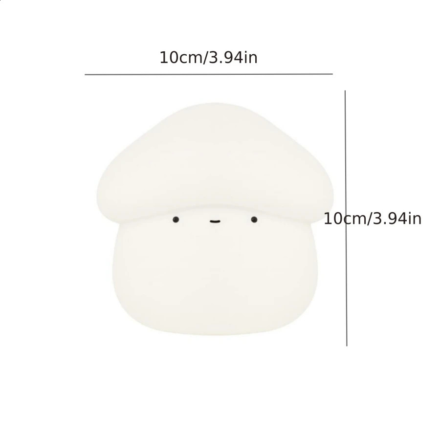 Cute Silicone Rechargeable Bedside Timing Function Touch Table Lamp Mushroom Night Light for Bedroom 250319