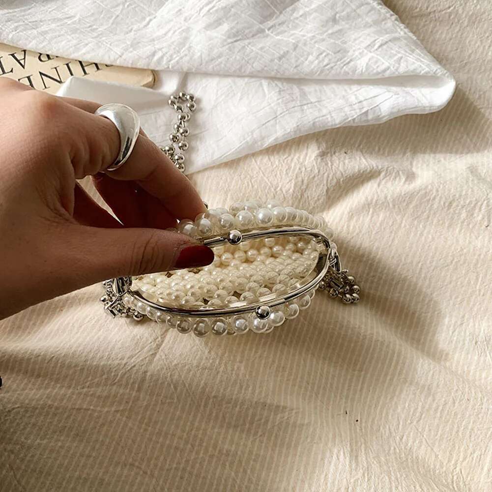 Pearl Women Handbag Fashion Mini Evening Bags Casual Hand Beading Elegant Purse Cute Holiday Gift Party Dinner