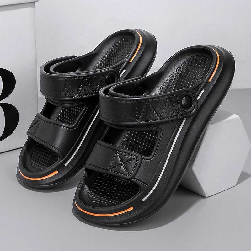Summer Mens Sliding EVA Soft Bottom Platform Sliding Neutral Sports Shoes Sandals Casual Beach Shoes Y250320