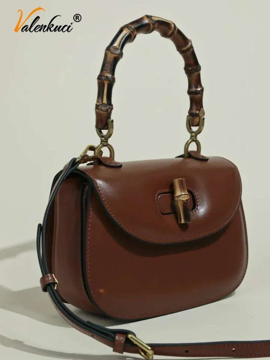 Retro Designer Bags Famous High Quality Women Cow Leather Fashion Shoulder Lady Elegant Bag