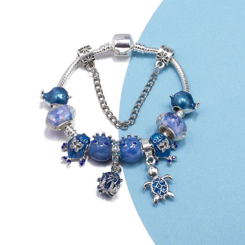 Summer Styles Octopus Dolphin Beads Charm Bracelets Fits DIY Brand Bracelet Bangles For Women Kids Bijoux Pulseras Jewelry Gift
