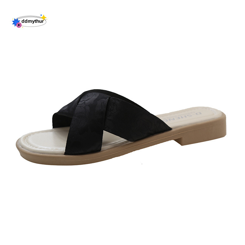 2024 Summer New Chinese Cool for Women's Outwear with Fairy Style Low Heel Flat Bottom Slippers ddmythur